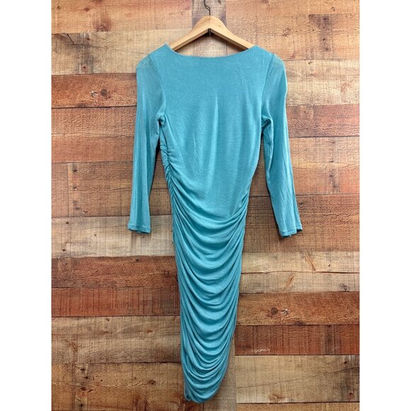 Guess Los Angeles Turquoise Ruched Bodycon Dress M - Picture 5 of 6